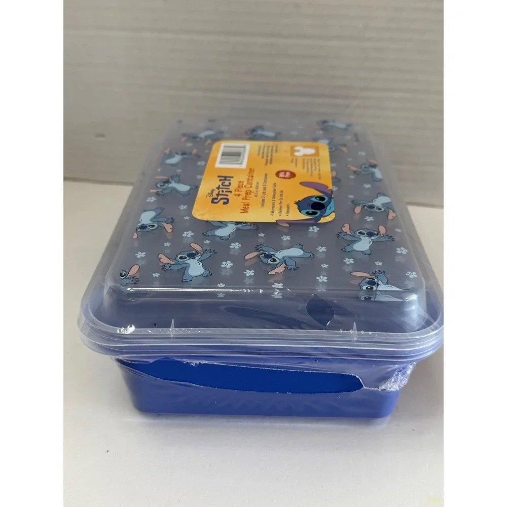 Disney Stitch 4 Piece Meal Prep Container Set 42.2oz Blue Lilo & Stitch New